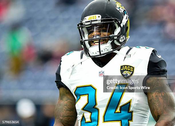 Jacksonville Jaguars Running Back Jonas Gray before the Jaguars at Texans game at NRG Stadium, Houston, Texas.