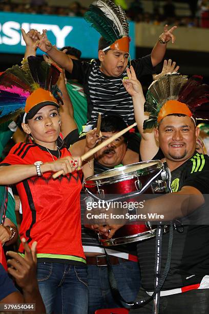 Mexico fans during the CONCACAF Gold Cup Semi-final between the Mexico National Team and Panama at the Georgia Dome in Atlanta, Georgia. Mexico beat...