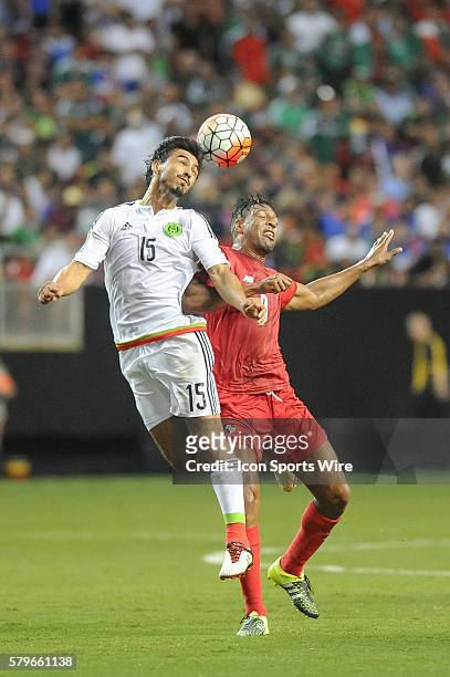 Mexico Defender Hector Moreno and Panama Forward Roberto Nurse during the CONCACAF semifinal match between the Panama and Mexico at the Georgia Dome...