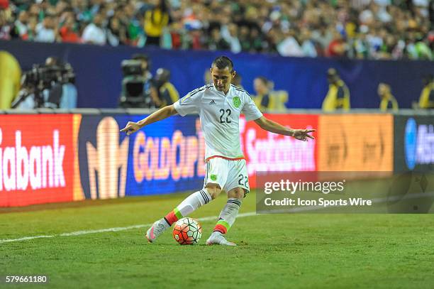 Mexico Defender Paul Aguilar during the CONCACAF semifinal match between the Panama and Mexico at the Georgia Dome in Atlanta, GA. Mexico won 2-1 in...