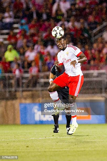 Benfica midfielder Ola John heads a ball during the second half of the International Champions Cup featuring SL Benfica versus Fiorentina at...