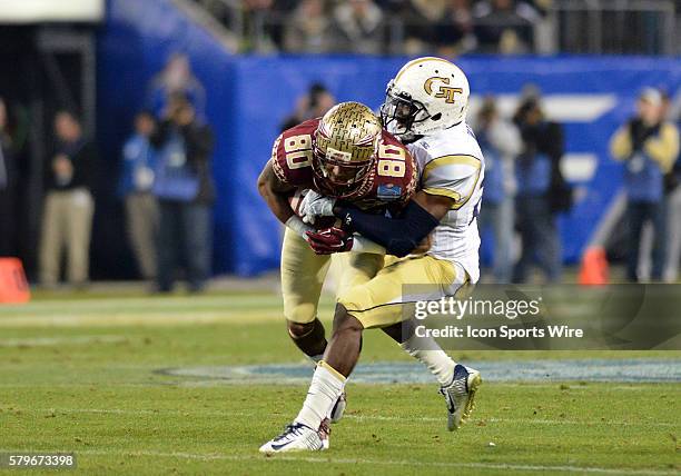 Dec 2014 Florida State Seminoles wide receiver Rashad Greene is tackled after making a catch in the third quarter of the ACC Championship Game...