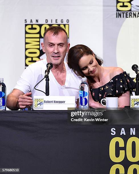 Actors Robert Knepper and Sarah Wayne Callies attend the Fox Action Showcase: "Prison Break" And "24: Legacy" during Comic-Con International 2016 at...