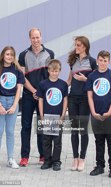 Catherine, Duchess of Cambridge and Prince William, Duke of Cambridge attend the America's Cup World Series at BAR HQ on July 24, 2016 in Portsmouth,...