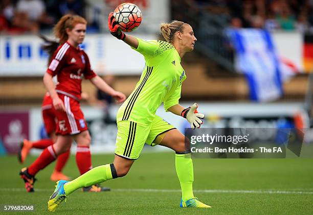 Ann-Katrin Berger of Birmingham in action during the WSL 1 match between Reading FC Women and Birmingham City Ladies on July 24, 2016 in High...