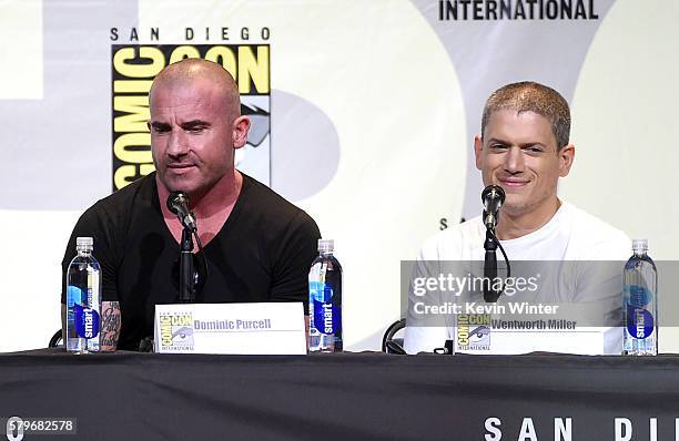 Actors Dominic Purcell and Wentworth Miller attend the Fox Action Showcase: "Prison Break" And "24: Legacy" during Comic-Con International 2016 at...