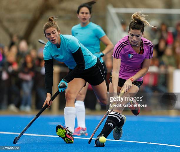Agustina Albertarrio of Argentina fights for the ball during an International Friendly match between Argentina and Ireland at CenARD on July 24, 2016...