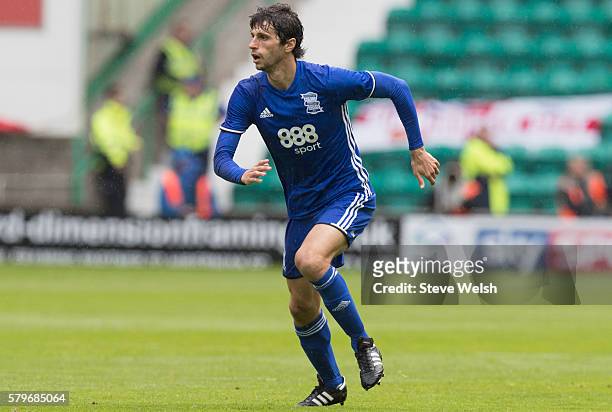 Diego Fabrini in action for Birmingham City during the Pre-Season Friendly between Hibernian and Birmingham City at Easter Road on July 24, 2016 in...