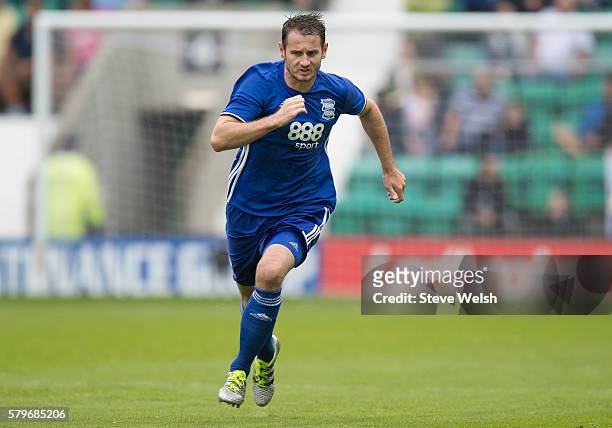 Jonathan Grounds in action for Birmingham City during the Pre-Season Friendly between Hibernian and Birmingham City at Easter Road on July 24, 2016...