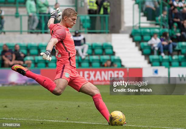 Otso Virtanen Goalkeeper in action for Hibernian during the Pre-Season Friendly between Hibernian and Birmingham City at Easter Road on July 24, 2016...