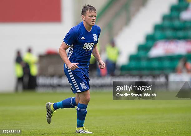 Stephen Gleeson in action for Birmingham City during the Pre-Season Friendly between Hibernian and Birmingham City at Easter Road on July 24, 2016 in...