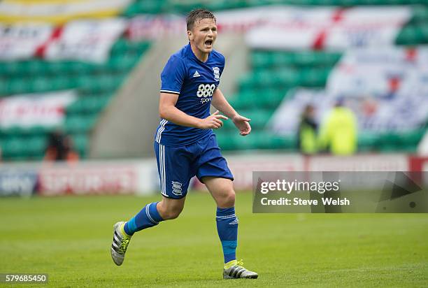 Stephen Gleeson in action for Birmingham City during the Pre-Season Friendly between Hibernian and Birmingham City at Easter Road on July 24, 2016 in...