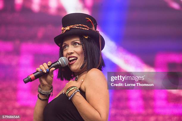 Annabella Lwin performs on day three of Rewind Scotland at Scone Palace on July 24, 2016 in Perth, Scotland.