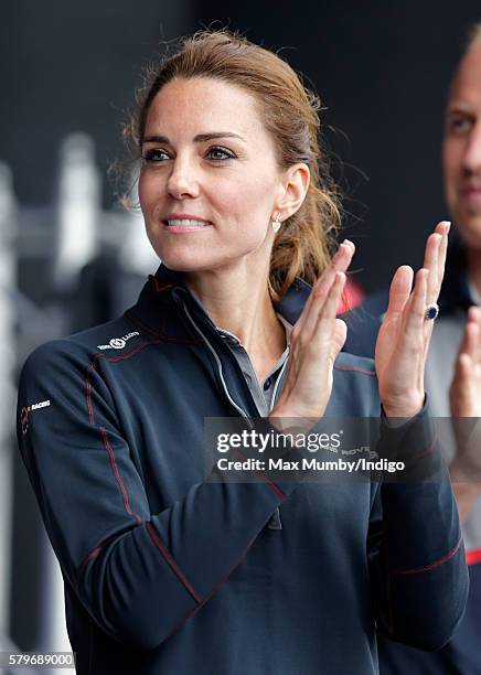 Catherine, Duchess of Cambridge attends the prize giving presentation at the America's Cup World Series on July 24, 2016 in Portsmouth, England.