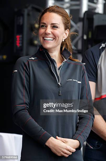Catherine, Duchess of Cambridge attends the prize giving presentation at the America's Cup World Series on July 24, 2016 in Portsmouth, England.