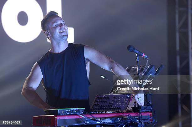 Jon George of Rufus Du Sol performs onstage at the 2016 Panorama NYC Festival - Day 3 at Randall's Island on July 24, 2016 in New York City.