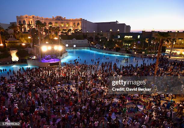 Guests attend the Neighborhood Awards Beach Party at the Mandalay Bay Beach at the Mandalay Bay Resort and Casino on July 24, 2016 in Las Vegas,...