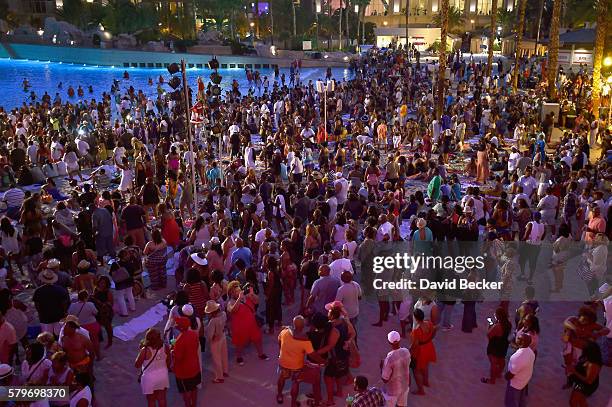 Guests attend the Neighborhood Awards Beach Party at the Mandalay Bay Beach at the Mandalay Bay Resort and Casino on July 24, 2016 in Las Vegas,...