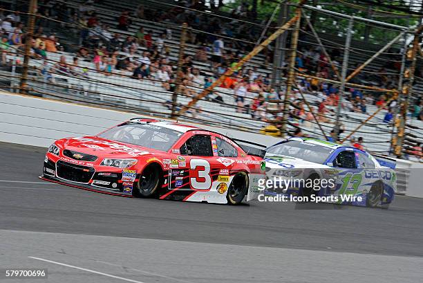 July 2015 | Austin Dillon Dow/Mycogen Chevrolet SS passes Casey Mears Geico Chevrolet SS during the NASCAR Sprint Cup 22nd Annual Crown Royal...