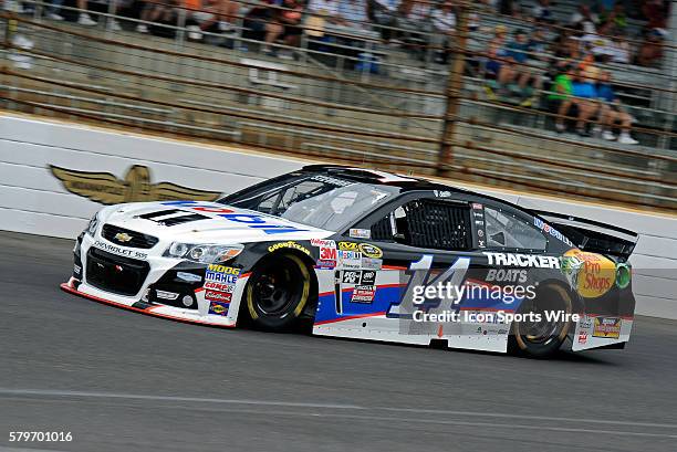 July 2015 | Tony Stewart Mobil 1 Chevrolet SS in his home state during the NASCAR Sprint Cup 22nd Annual Crown Royal Presents the Jeff Kyle 400 at...