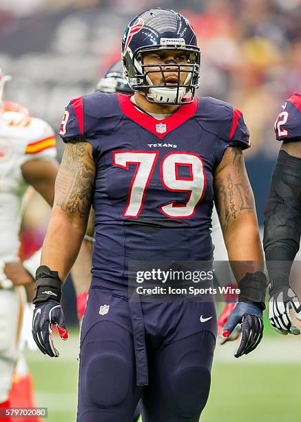 Houston Texans guard Brandon Brooks during the NFL Wild Card game between the Kansas City Chiefs and Houston Texans at NRG Stadium in Houston, TX.