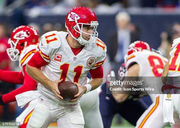 Kansas City Chiefs quarterback Alex Smith during the NFL Wild Card game between the Kansas City Chiefs and Houston Texans at NRG Stadium in Houston,...