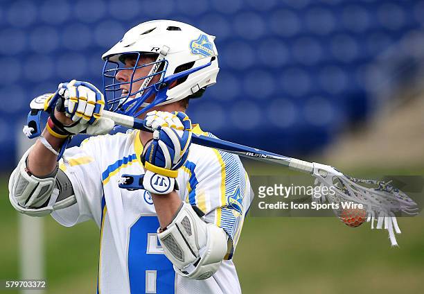 Florida Launch attacker Kieran McArdle in action during an MLL lacrosse match between the Florida Launch and the Chesapeake Bayhawks at Navy-Marine...