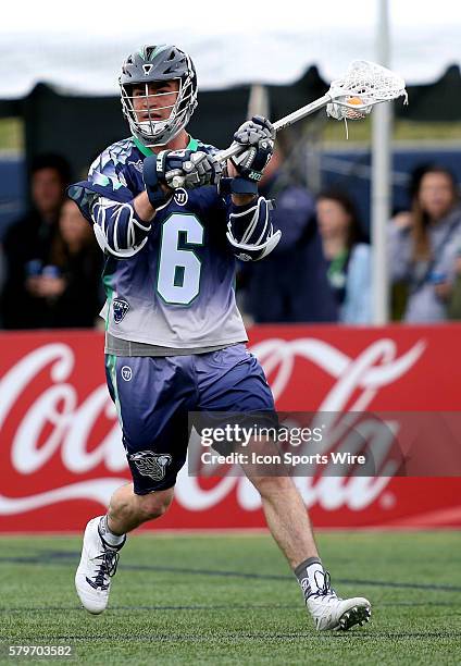 Chesapeake Bayhawks attacker Ben Rubeor in action during an MLL lacrosse match between the Florida Launch and the Chesapeake Bayhawks at Navy-Marine...