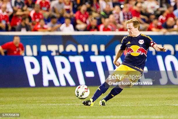 New York Red Bulls midfielder Dax McCarty during the first half of the International Champions Cup featuring the New York Red Bulls versus SL Benfica...