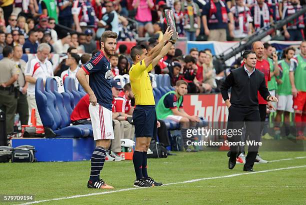 New England Revolution's Patrick Mullins waits to enter the game. The Los Angeles Galaxy defeated the New England Revolution 2-1 to win the 2014 MLS...