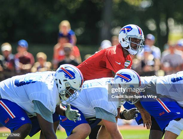 Buffalo Bills quarterback EJ Manuel during the Buffalo Bills Training Camp at St. John Fisher College in Pittsford, New York.