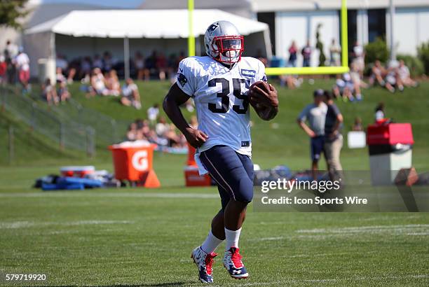New England Patriots running back Jonas Gray during the New England Patriots practice session for training camp.