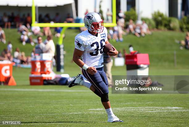 New England Patriots running back Tyler Gaffney during the New England Patriots practice session for training camp.