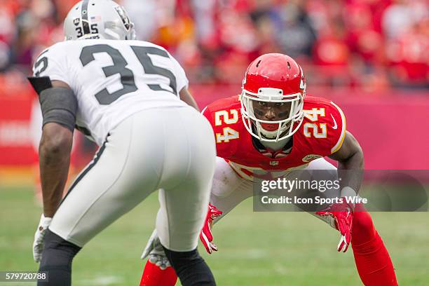 Kansas City Chiefs defensive back Kelcie McCray during the NFL game between the Oakland Raiders against the Kansas City Chiefs at Arrowhead Stadium...