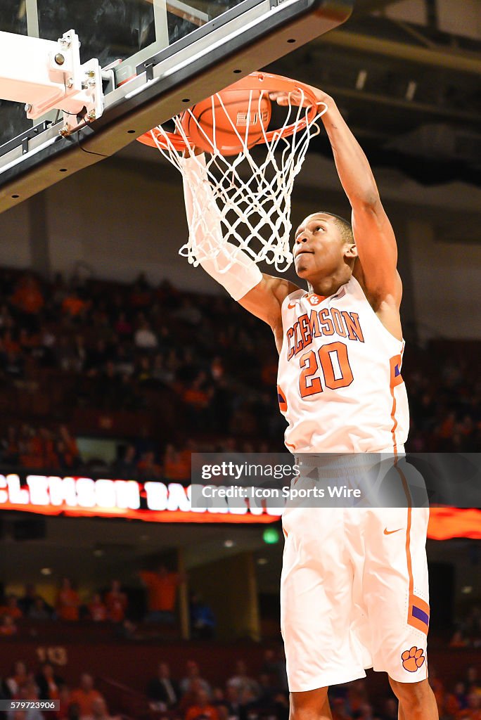 Jordan Roper Clemson's Jordan Roper dunks during 2nd half action between the... News ...