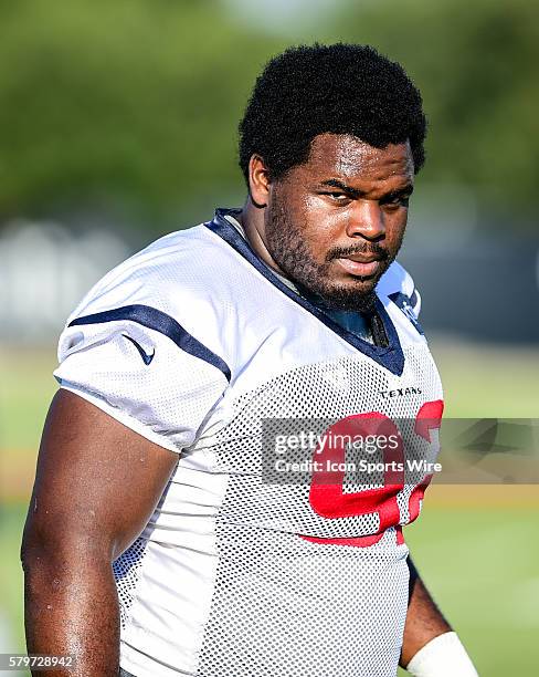 Houston Texans Defensive Tackle Louis Nix during the Texans Training Camp at Houston Methodist Training Center, Houston, Texas.