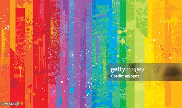 stockillustraties, clipart, cartoons en iconen met seamless grunge rainbow background - homocultuur