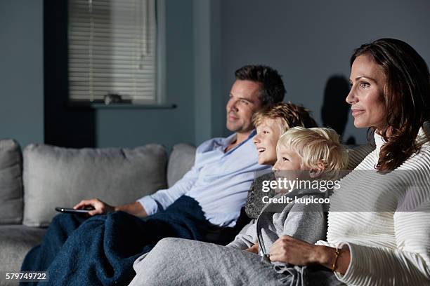 family movie night - late night television bildbanksfoton och bilder