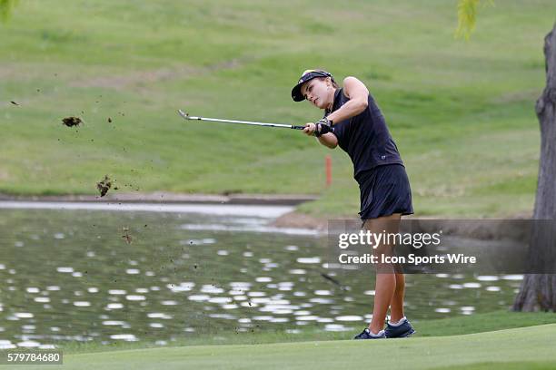 Lexi Thompson hits her approach shot to during the second round of the Volunteers of America North Texas Shootout at Las Colinas Country Club in...