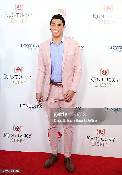 University of Kentucky basketball star Devin Booker arrives on the red carpet at the 141st running of the Kentucky Derby at Churchill Downs in...