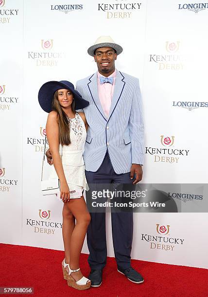 University of Kentucky basketball star Dakari Johnson arrives on the red carpet at the 141st running of the Kentucky Derby at Churchill Downs in...