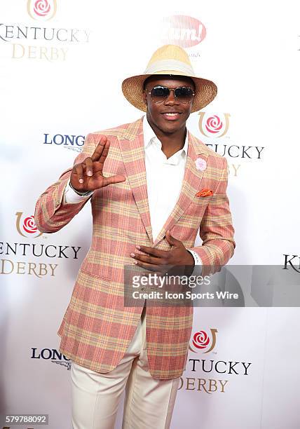 Player Teddy Bridgewater of the Minnesota Vikings, formerly of the University of Louisville, arrives on the red carpet at the 141st running of the...