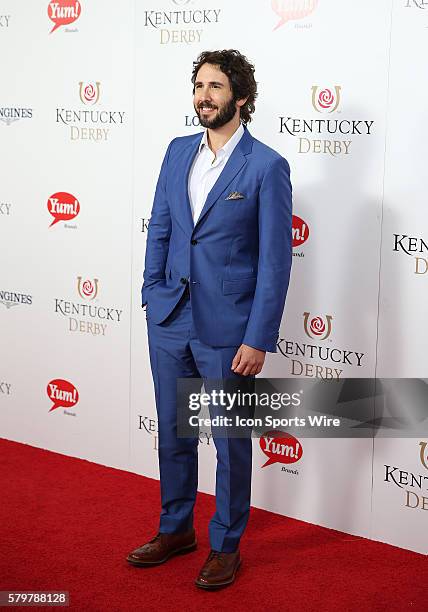 Singer Josh Groban arrives on the red carpet at the 141st running of the Kentucky Derby at Churchill Downs in Louisville, KY.
