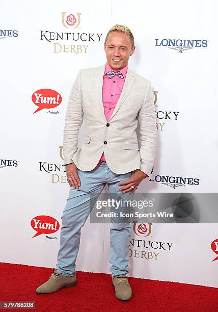 Musician Ryan Zamo arrives on the red carpet at the 141st running of the Kentucky Derby at Churchill Downs in Louisville, KY.