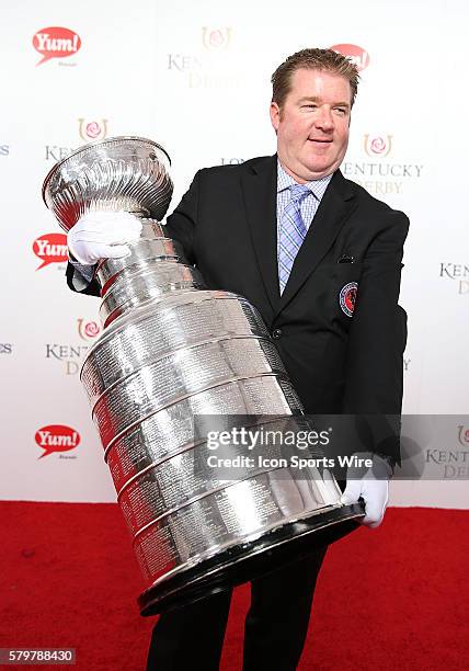 The NHL Stanley Cup arrives on the red carpet at the 141st running of the Kentucky Derby at Churchill Downs in Louisville, KY.