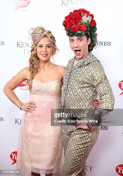Former U.S. Skaters Tara Lipinski and Johnny Weir arrive on the red carpet at the 141st running of the Kentucky Derby at Churchill Downs in...