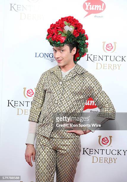 Former U.S. Skater and current TV host Johnny Weir arrives on the red carpet at the 141st running of the Kentucky Derby at Churchill Downs in...