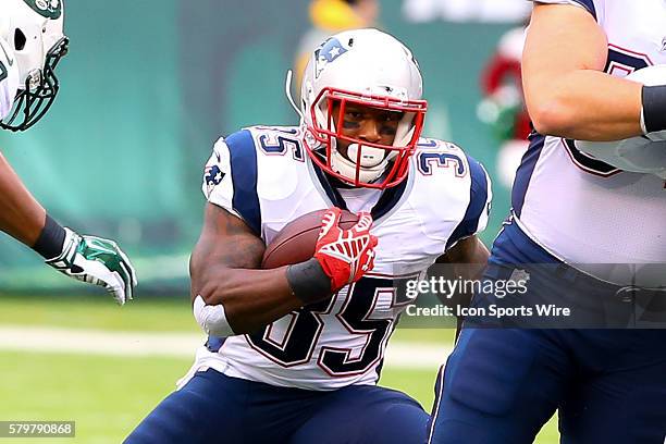 New England Patriots running back Jonas Gray during the game between the New York Jets and the New England Patriots played at MetLife Stadium in East...