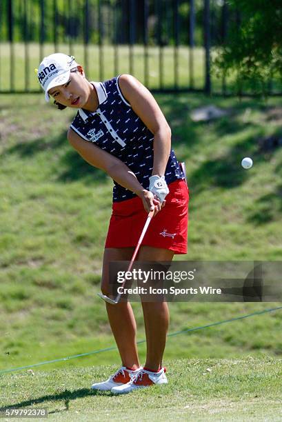 Hee Young Park chips to the green during the final round of the Volunteers of America North Texas Shootout at Las Colinas Country Club in Irving, TX.