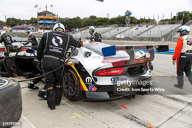 Daytona class Dodge Viper SRT with driver team Marc Miller and Jeff Mosing during warmup for the Continental Tire Monterey Grand Prix for the TUDOR...